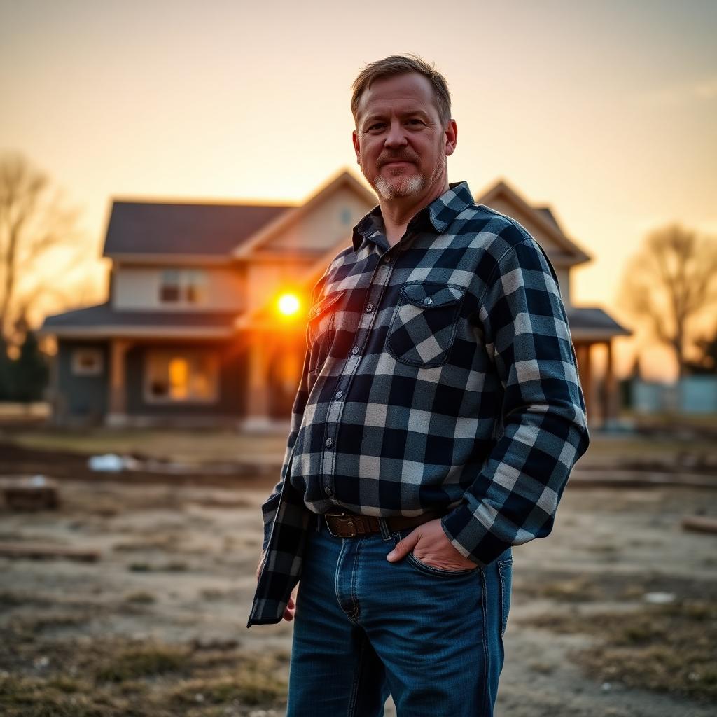 Rick McCann, owner of Peachtree Homes, on a Kansas custom home job site